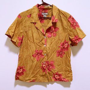 Caribbean Joe Burnt Gold and Pink Blouse